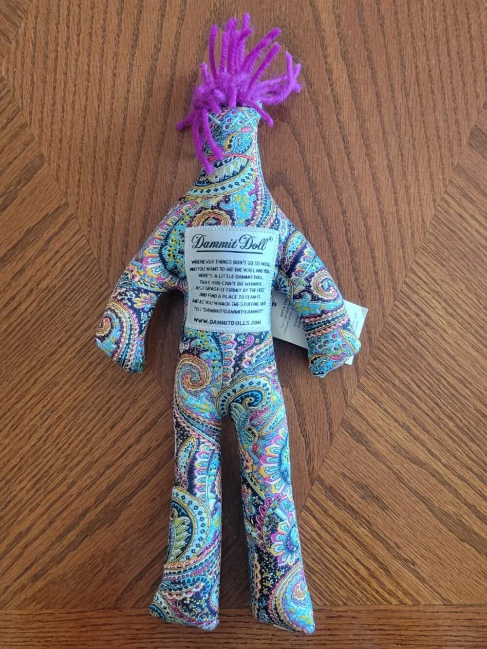 New Dammit Doll Paisley Pattern Stress Gag Plush Gift 12